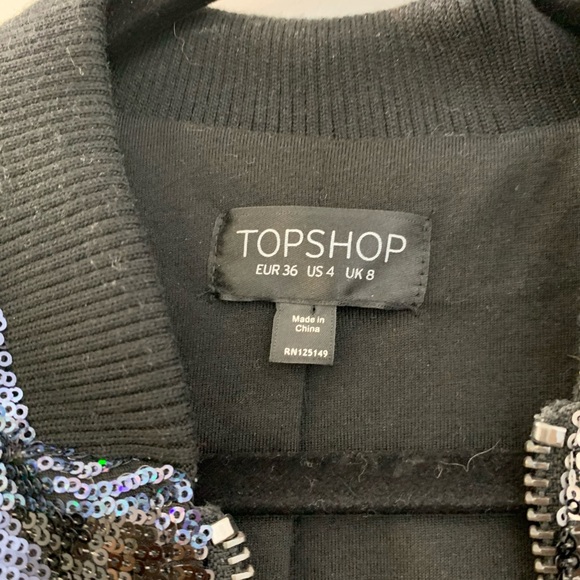 Blue camo bomber jacket with sequins - Picture 4 of 4